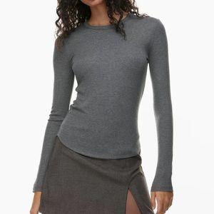 Aritzia Sunday Best Bliss Hip Long Sleeve - Heather charcoal XS